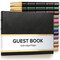 Gallery Leather Guest Book Special Events, add Photos, 192 Lined Pages, Bonded Leather, Hardcover, Gold-Gilded, Guestbook